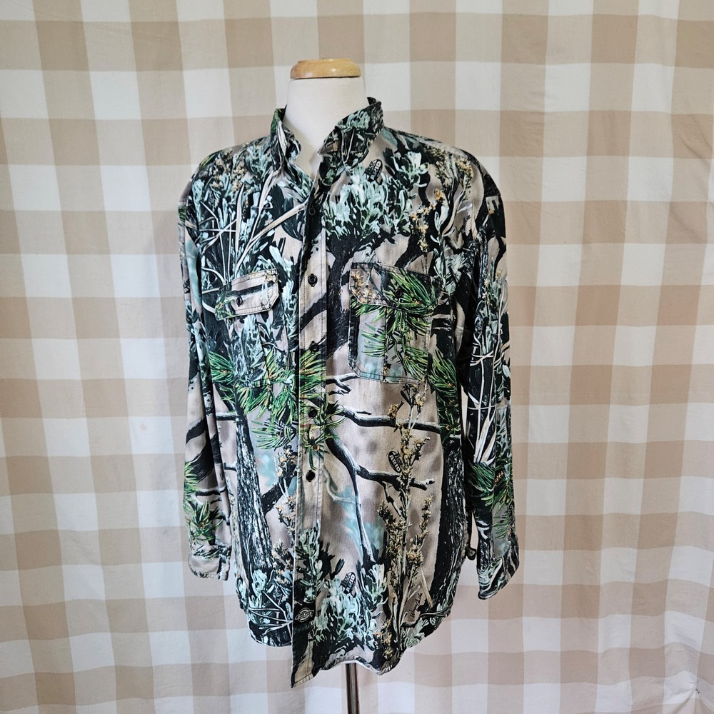 Dickies Camouflage Long Sleeve‎ Button Up Shirt XLarge Vanish Arid Ridge Pattern